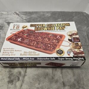 Copper Collection Brownie‎ Pan 18 Slot Non Stick Baking Pan with Divider Grid